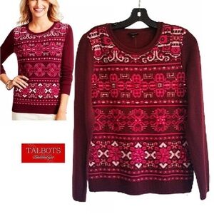 Talbots Lambswool Blend Fair Isle Sweater, Size, Petite Medium